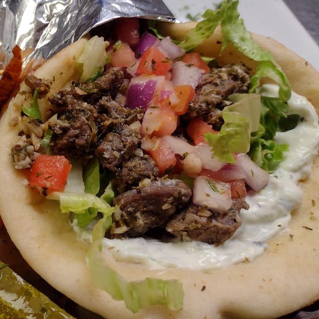 Lamb Gyro Sandwich.