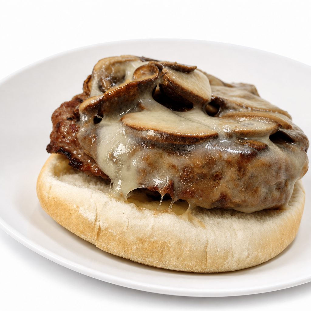 Mushroom Swiss Burger.