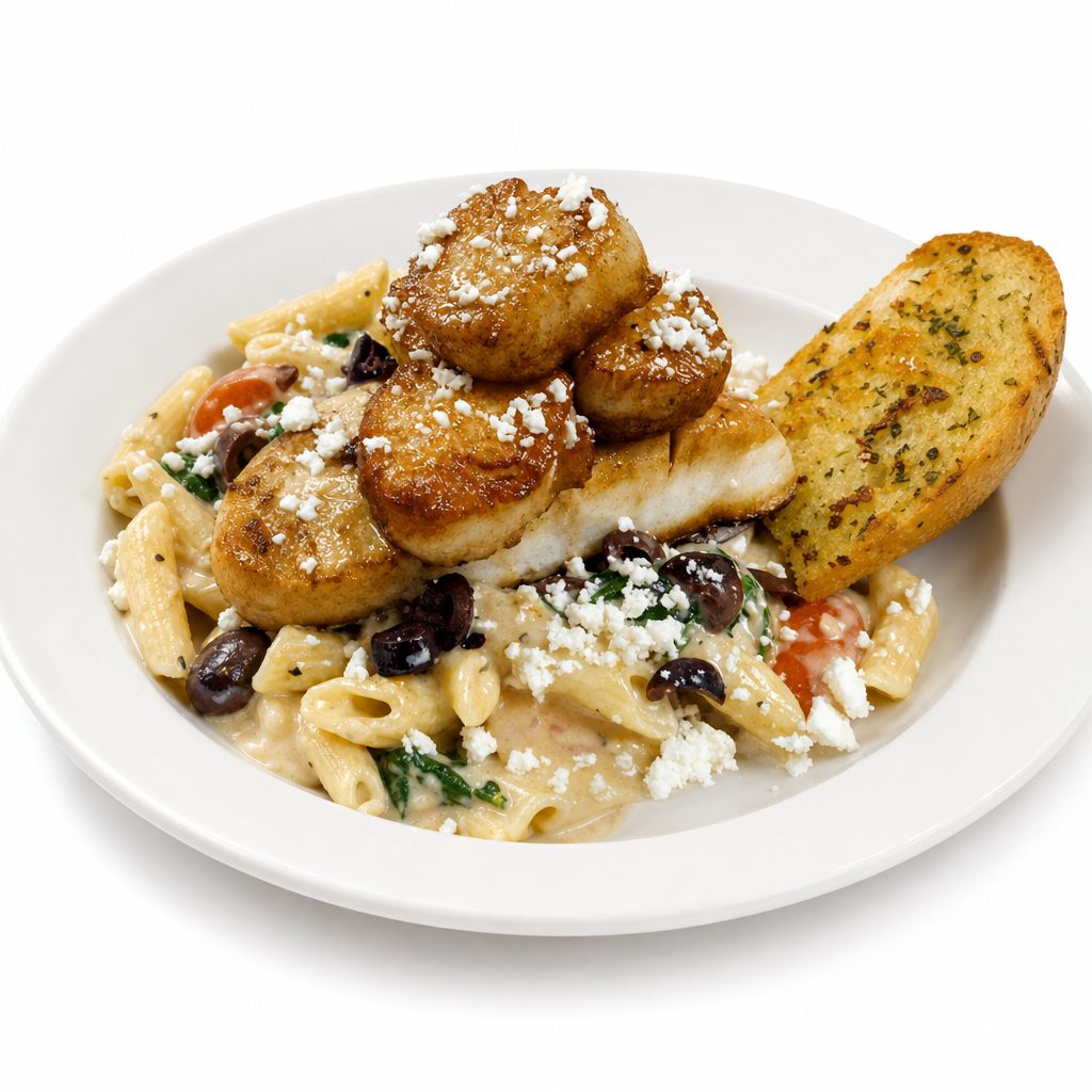 Mediterranean Scallops & Haddock.