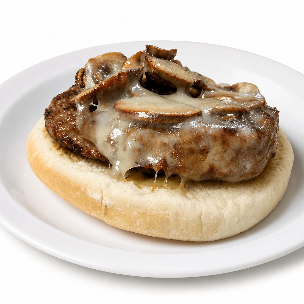 Mushroom Swiss Burger.