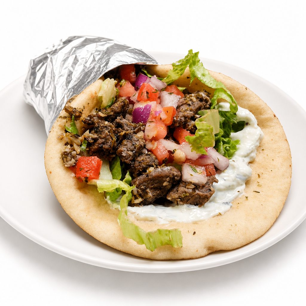 Lamb Gyro Sandwich.