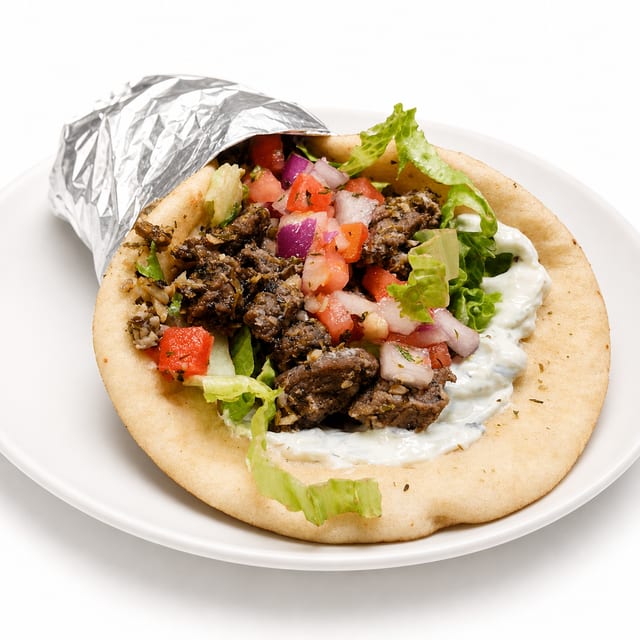 Lamb Gyro Sandwich.