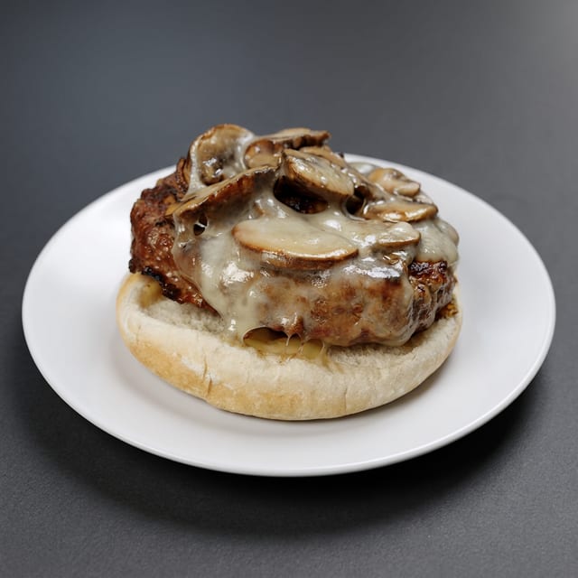 Mushroom Swiss Burger.